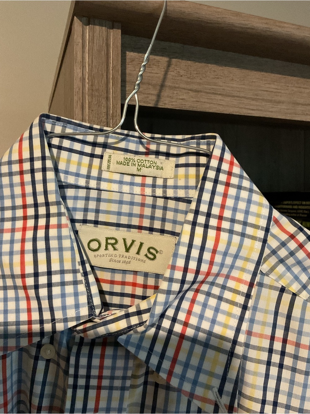 Orvis Men's Multi-Check Button-Down Shirt in Blue, Red & Yellow